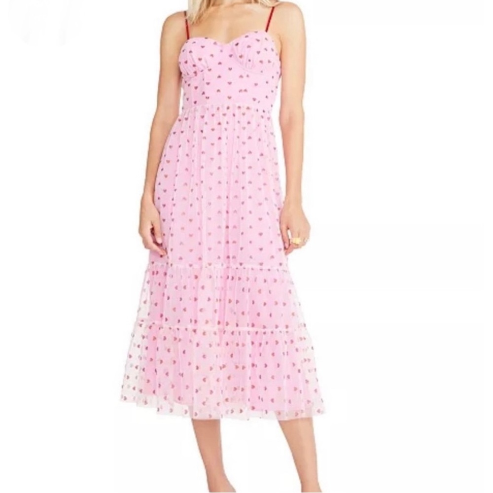 BETSEY JOHNSON Foil-Printed Tiered Sweetheart Dress LAST AVAILABLE🔴 - Picture 2 of 10